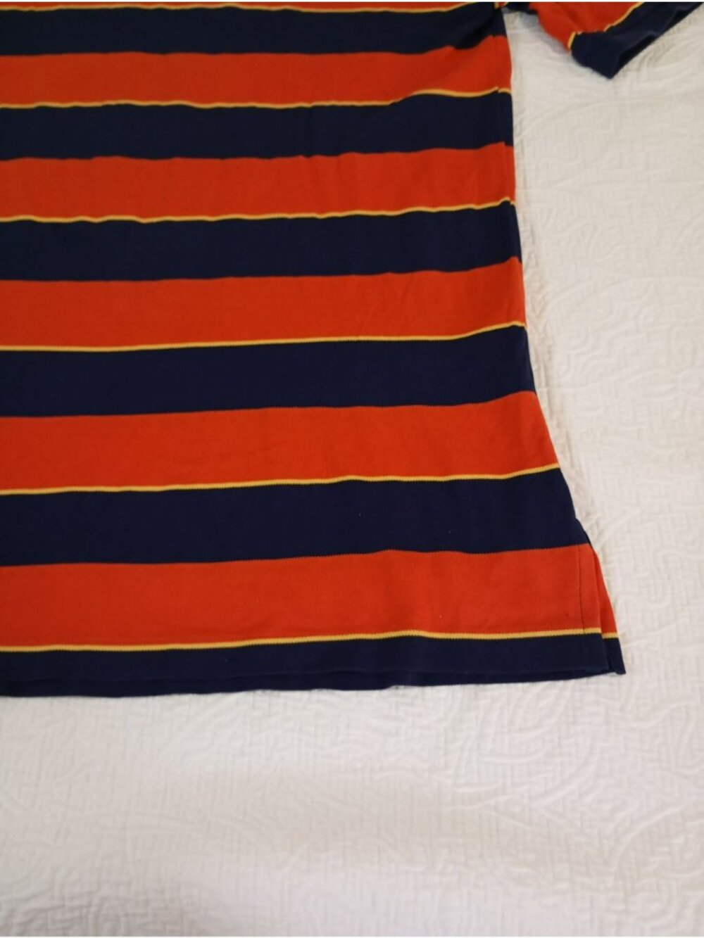 Polo Golf Ralph Lauren Mens XXL Striped Pima 100% Cotton Navy & Orange - Picture 5 of 9